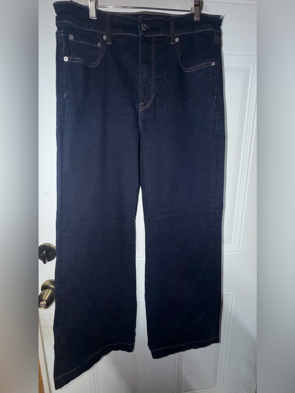 American Eagle Outfitters Wide-Leg High-Rise Jeans - Dark Indigo - Picture 4 of 8